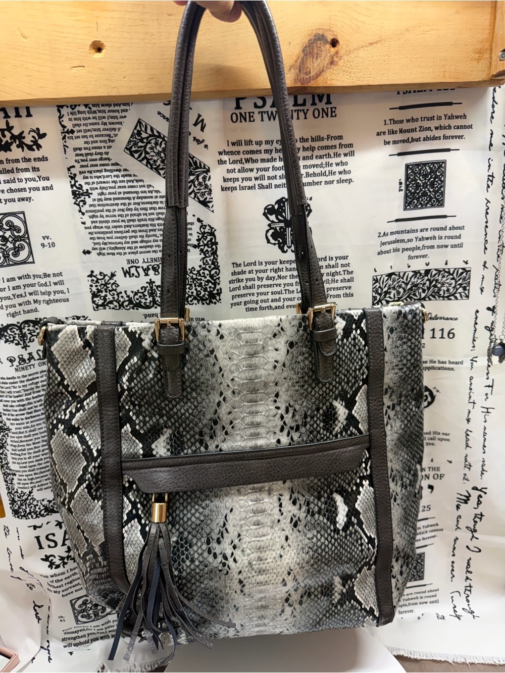 Urban Expressions Stylish Snake-Print Tote Bag